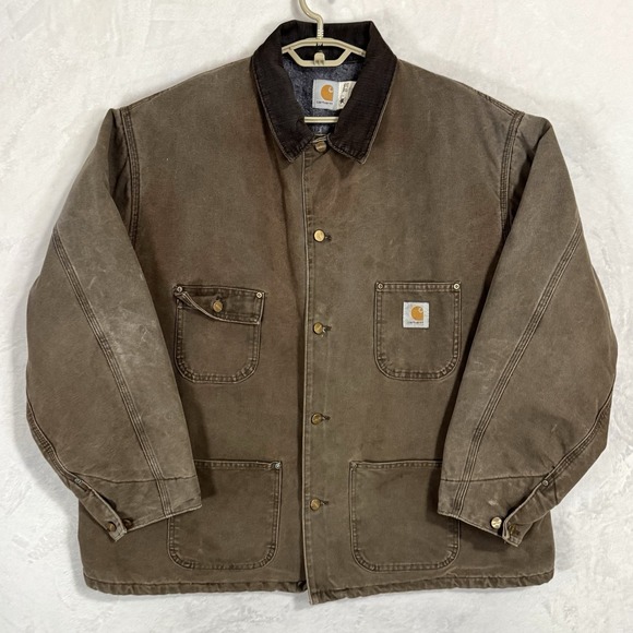 Carhartt Other - Vintage Carhartt Blanket Lined Chore Coat 2XL Brown Duck Canvas Work Jacket USA